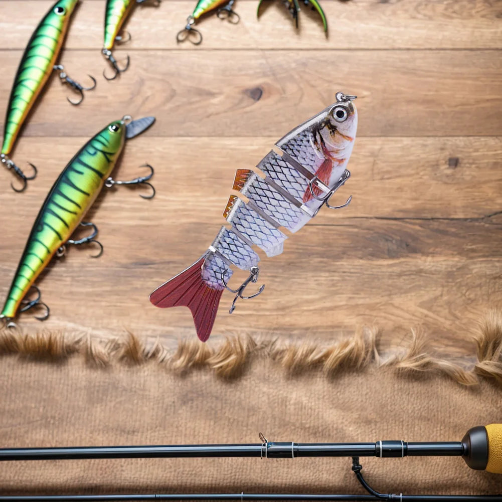 10cm/16.5g Robotic Fishing Lure with Treble Hooks 3D Artificial Hard Bait Lifelike Slow Sinking Fish Bait for Bass Pike Fishing