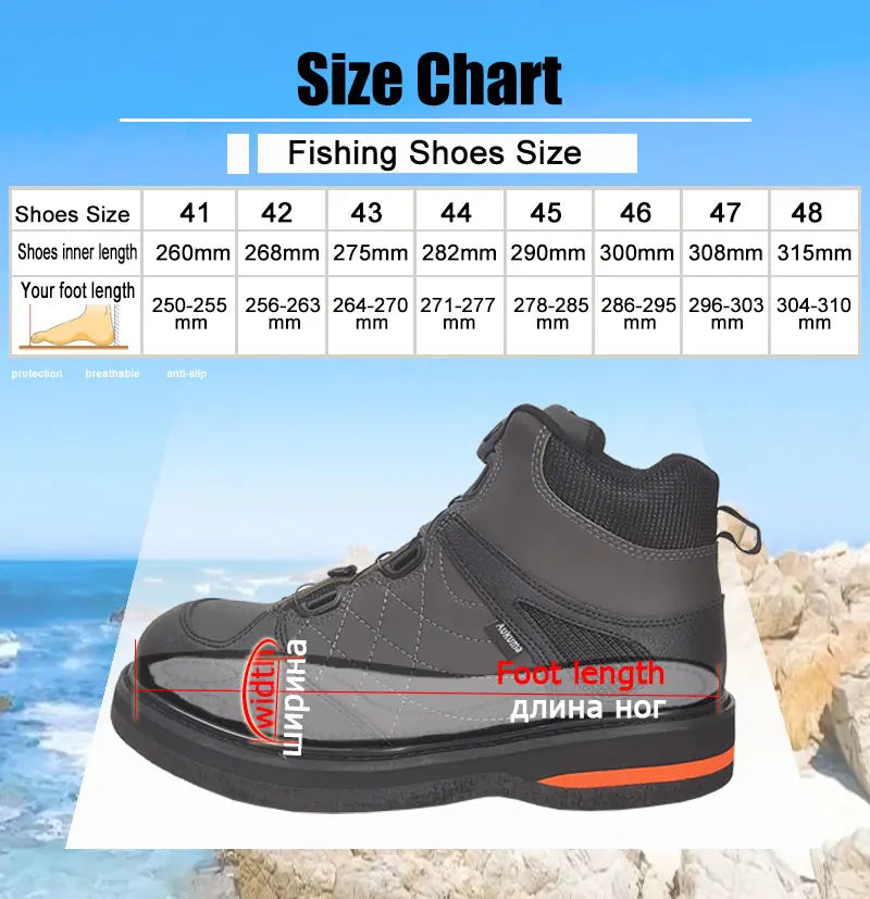 Fly Fishing Shoes, Fishing Waders Shoes, Felt Sole With Or Without Nails Fishing Boots, Self-lock Hunting Fishing Equipment