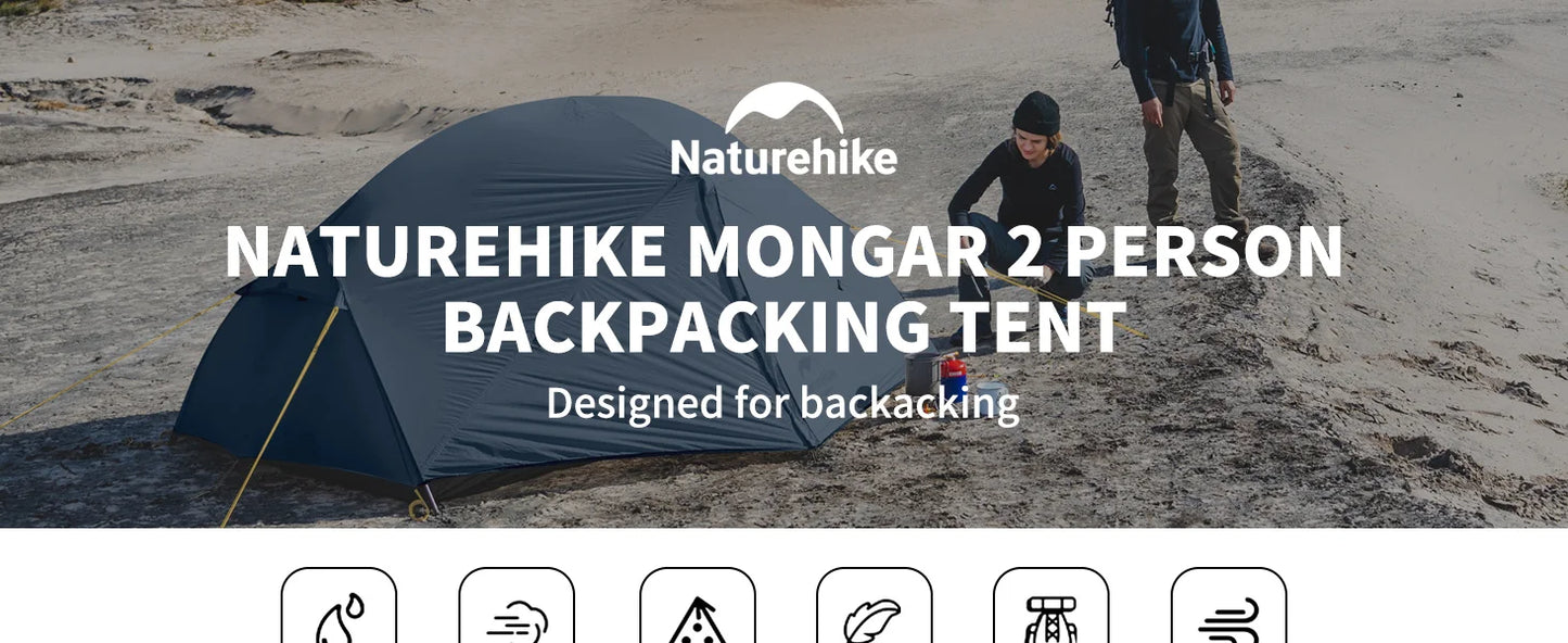 Naturehike Mongar Ultralight Tent 2 Person Waterproof PU3000mm Camping Tent Double Layer
