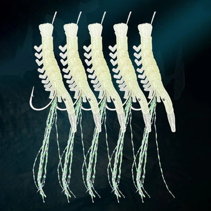 Luminous Shrimp Lure Set Shrimp Bait Hooks Shrimp Fishhooks Fishing Tackles for Sea Fishing