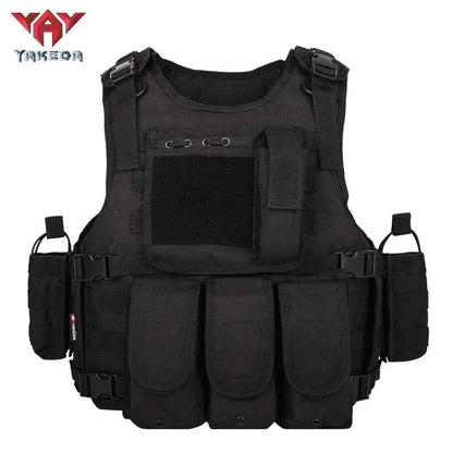 YAKEDA Tactical Vest for Airsoft Paintball Hunting, Adjustable Lightweight with Molle Pouches, Outdoor Protective Gear