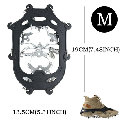 19 Teeth Steel Ice Gripper Spike for Shoes Anti Slip Climbing Hiking Snow Spikes Crampons Cleats Grips Boots Cover crampons
