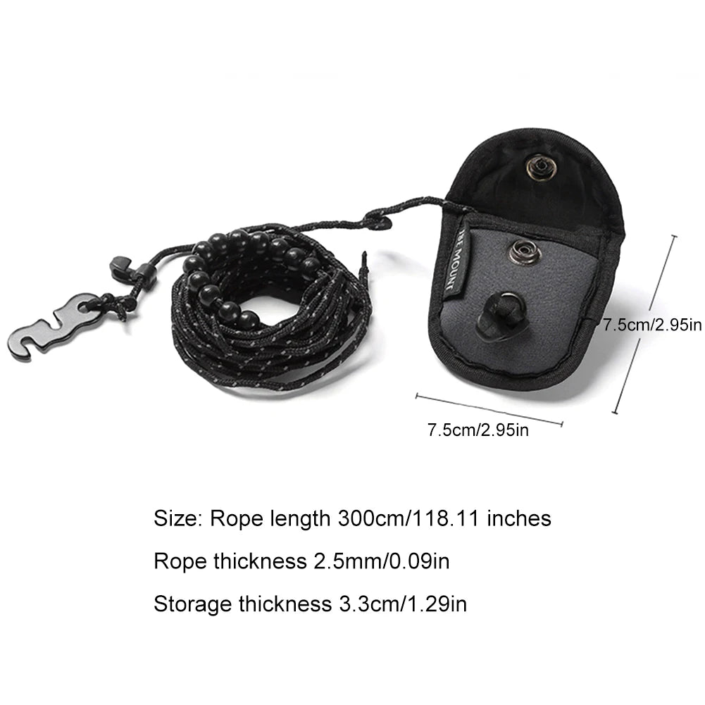 3 M Camping Stretch Clothesline With 12 Clips Hanging Laundry Drying Rope Portable