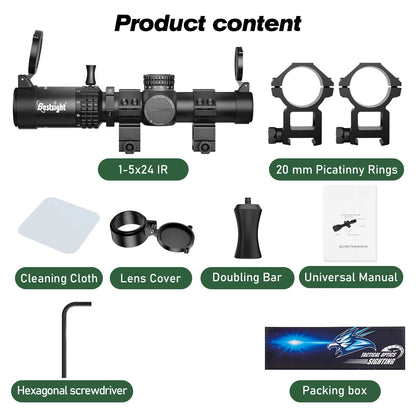 1-5X24 Tactical Optical Scope Red and Green Illuminated