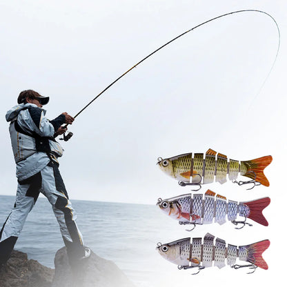 10cm/16.5g Robotic Fishing Lure with Treble Hooks 3D Artificial Hard Bait Lifelike Slow Sinking Fish Bait for Bass Pike Fishing