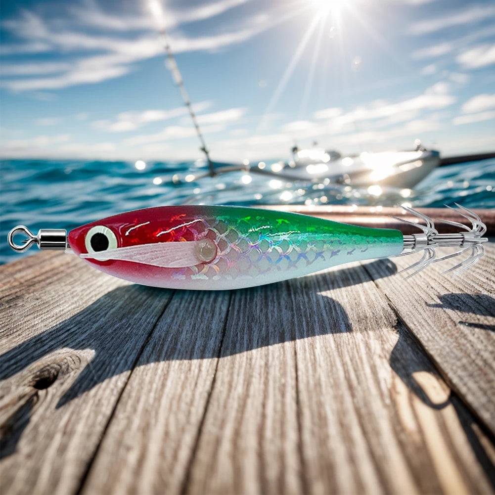 Luminous Squid Hook Squid Fishing Lure with 3D Eyes