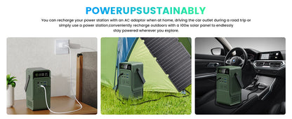 CTOLITY 200W 1800W Portable Power Station LiFePo4 Camping Solar Generator 110V 220V AC Energy Storage