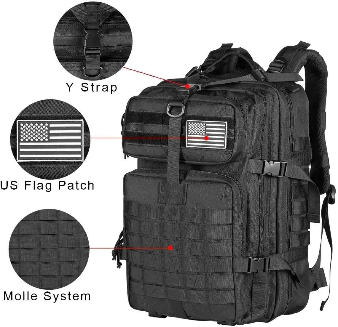 45L Man Hunting Tactical Backpacks Outdoor Traveling Trekking  Bags Outdoor 3P School Pack EDC Molle Pack for Hiking Bag