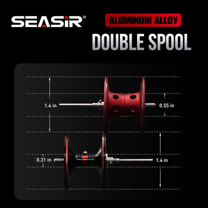 Seasir Salminus Baitcasting Reel Metal Aluminum Frame Two Spools 8.0:1 11+1BB Drag 12KG Fishing Reel