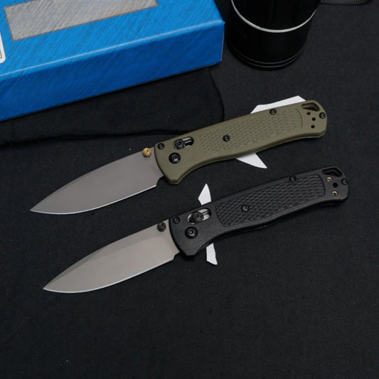 535 Outdoor Folding Knife (Military Green Grey Blade), Fiberglass Handle, Fishing, Hiking,