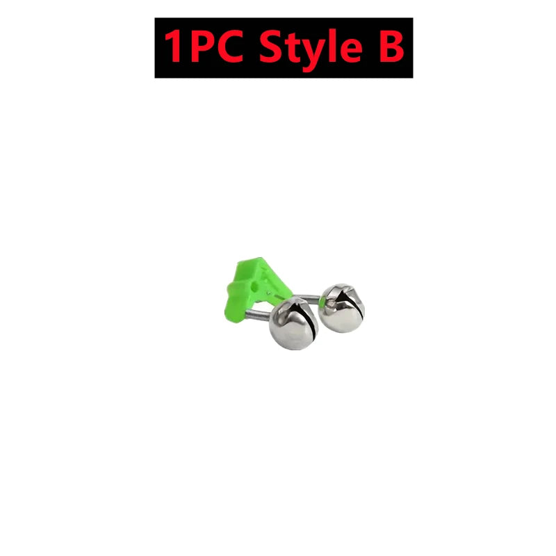 10-1PC Fishing Bite Alarms Fishing Rod Bells Tip Clip Bells Ring Green ABS