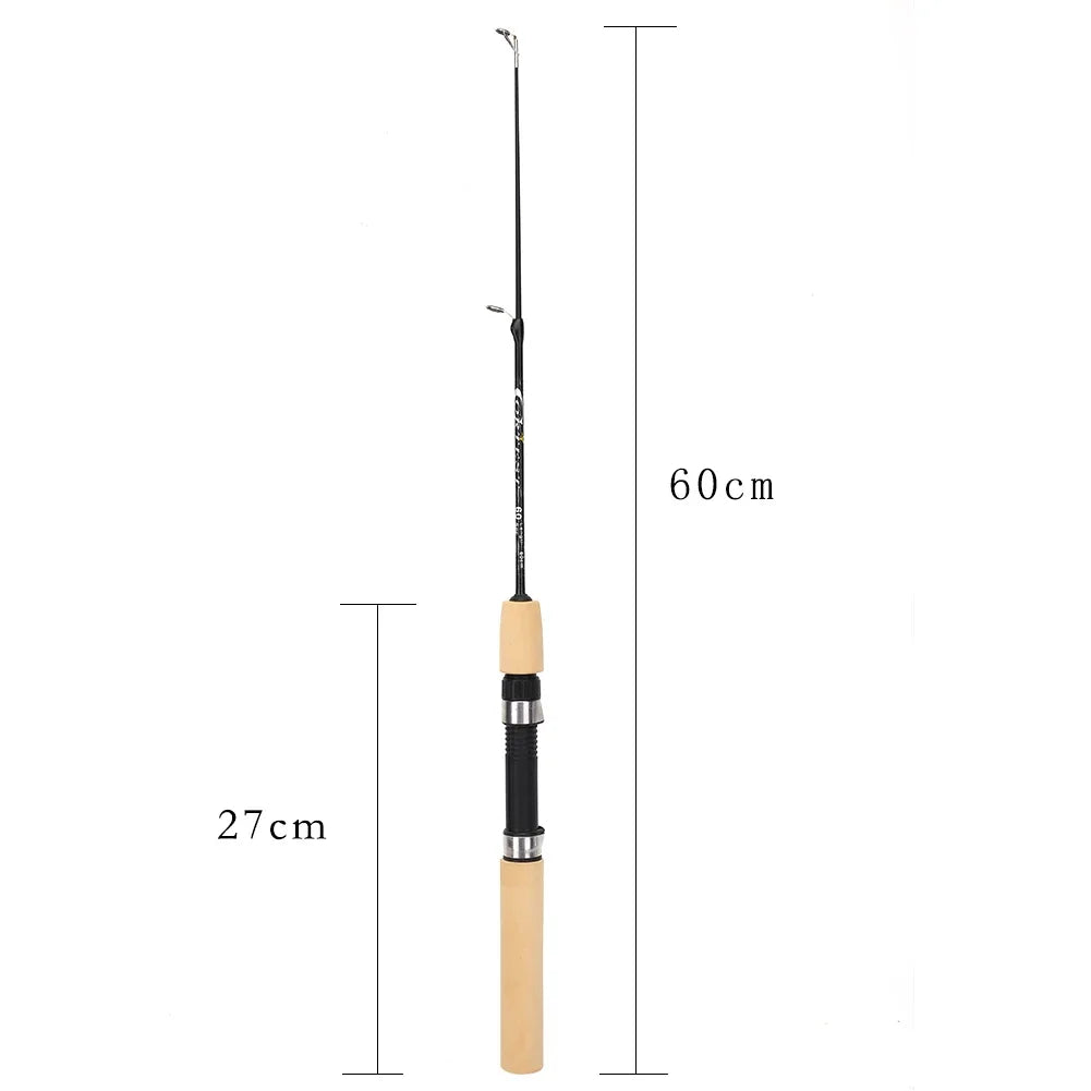 60/80/100cm Ice Fishing Pole Portable Carbon Fish Pole Light Weight