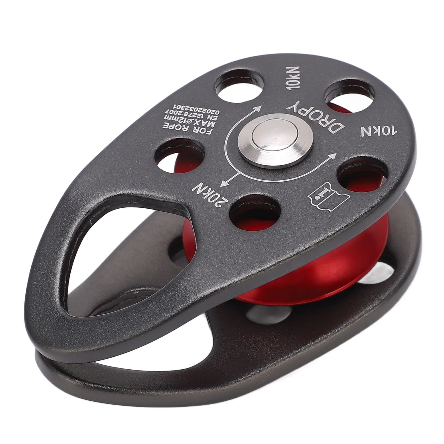 Portable Climbing Pulley Aluminum Alloy Single Fixed Swing Pulley 20KN Large Load Bearing Ascender For Rock Climbing