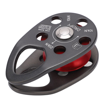 Portable Climbing Pulley Aluminum Alloy Single Fixed Swing Pulley 20KN Large Load Bearing Ascender For Rock Climbing