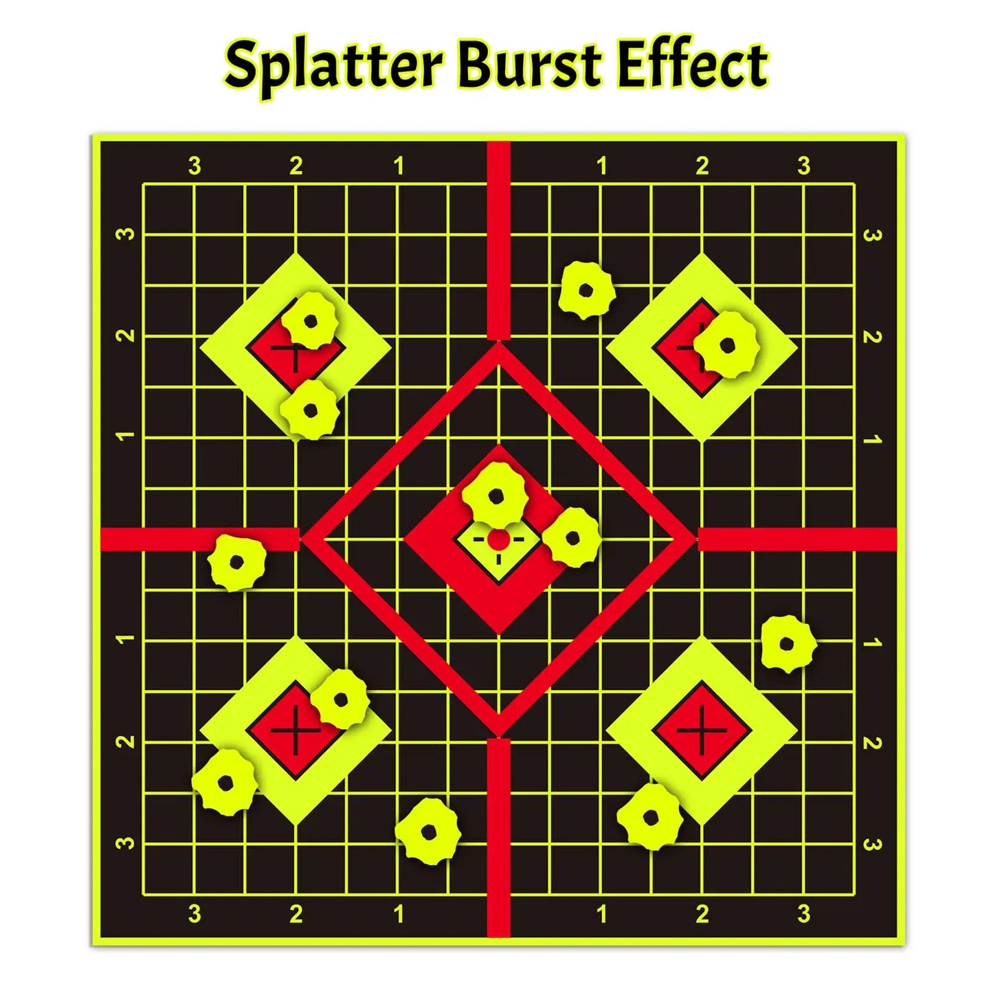 JOAXOR Splatter Adhesive Targets Stickers With Yellow Effect Square 12x12 Inch