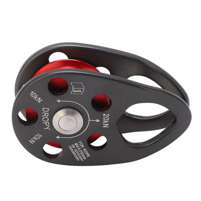 Portable Climbing Pulley Aluminum Alloy Single Fixed Swing Pulley 20KN Large Load Bearing Ascender For Rock Climbing