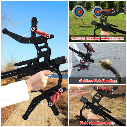 Fire Dragon Dual-Use Compound Bow with Fishing Reel and Sight-Fast Shooting Speed, Ultra-Stable for Hunting, Fishing and Archery