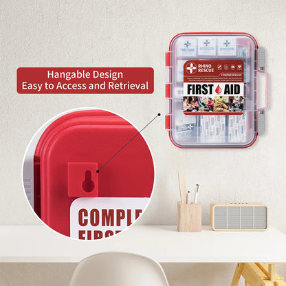 RHINO RESCUE 350 Pieces OSHA All-Purpose First Aid Kit,