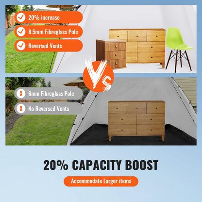SucceBuy Portable Paint Booth Shelter 7.5x5.2x5.2/10x7x6ft Foldable Spray Painting Tent for Furniture Craft Project DIY Tool