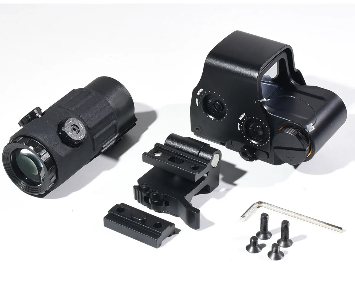 558 G33 Combo Hunting Holographic Sight Red Green Dot Reflex Tactical G43 G45 3X 5X Magnifier Sight Folding Side Flip Riflescope