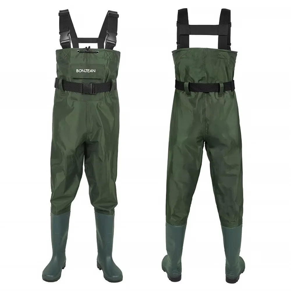 Waterproof Fishing Waders  Chest-Length  With Boots Durable Breathable Overalls Kit for Men Women Outdoor Raft Hunting