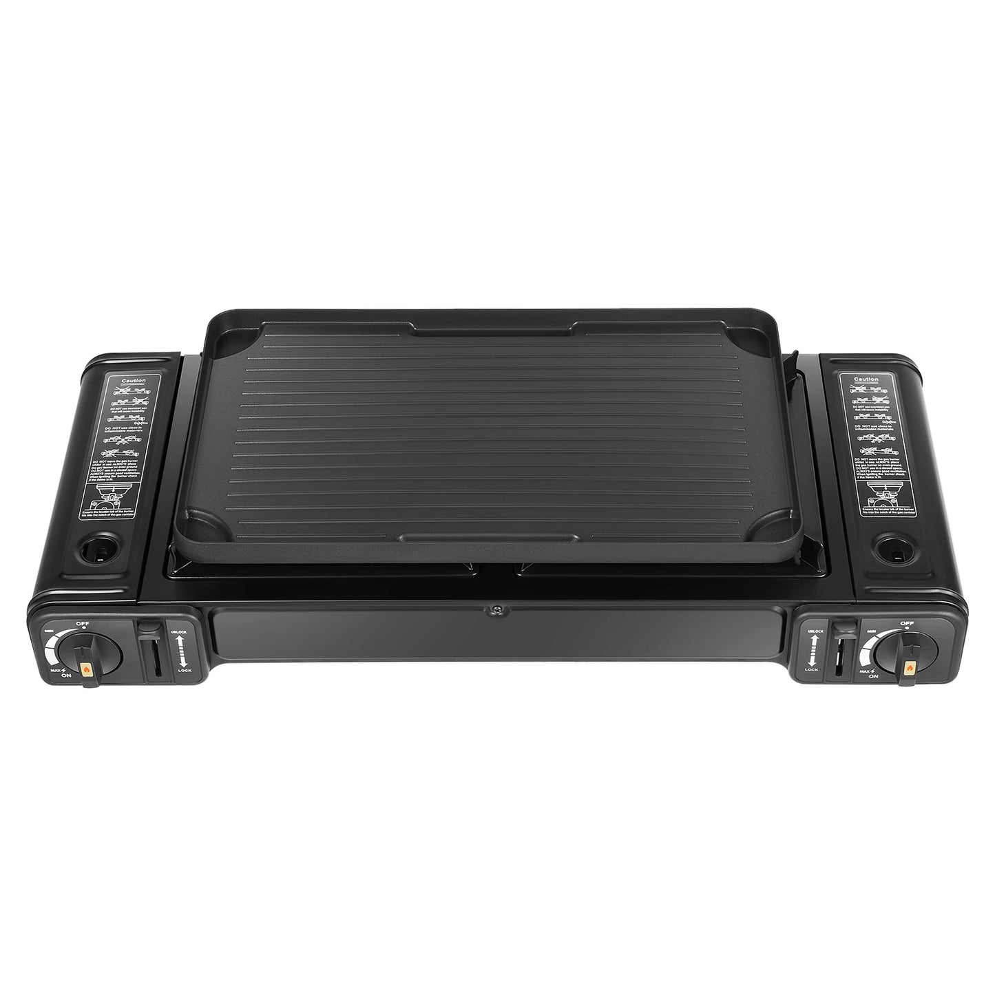 Double Head Barbecue Gas stove with Baking Tray   Outdoor