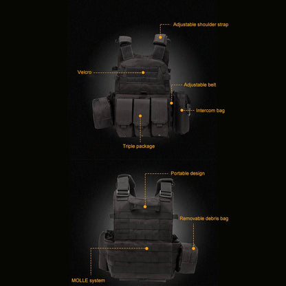 Nylon Tactical Vest Body Armor Hunting Carrier Airsoft Accessories CS Combat MOLLE Camo Military Army Vest for Outdoor Hunting