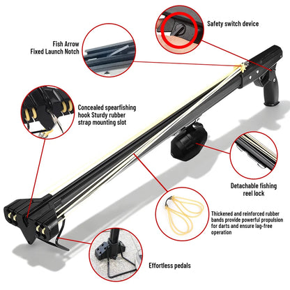 Fishing Slingshot Rod with Reel   Aluminum  Fishing Device