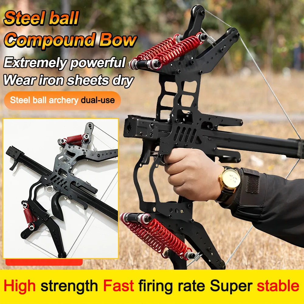 Fire Dragon Dual-Use Compound Bow with Fishing Reel and Sight-Fast Shooting Speed, Ultra-Stable for Hunting, Fishing and Archery
