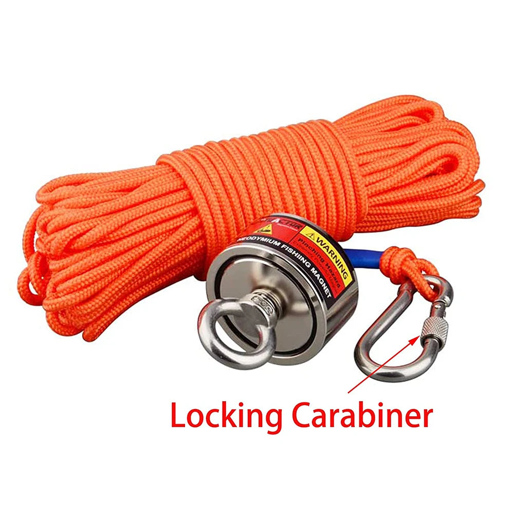 160KG*2 Strong Neodymium Magnet Double Side Super Power  Fishing Magnet with Searching Rope