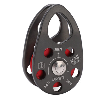 Portable Climbing Pulley Aluminum Alloy Single Fixed Swing Pulley 20KN Large Load Bearing Ascender For Rock Climbing