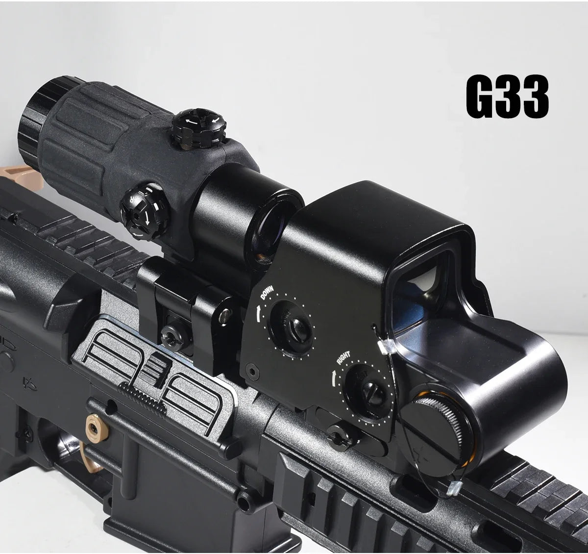 558 G33 Combo Hunting Holographic Sight Red Green Dot Reflex Tactical G43 G45 3X 5X Magnifier Sight Folding Side Flip Riflescope