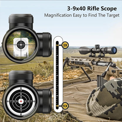 3-9X40 Rifle Scope Wire Rangefinder Reticle Crossbow Mil Dot Reticle Riflescope Optical Sights