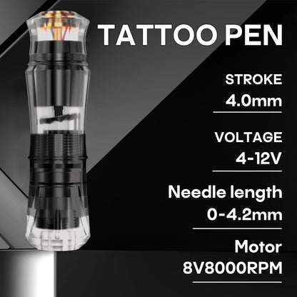 POSEIDON Tattoo Kit High Quality Tattoo Pen Kit For Permanent Makeup Tattoo Machine Kit 10PCS Tattoo Needle Black Tattoo Gun Kit