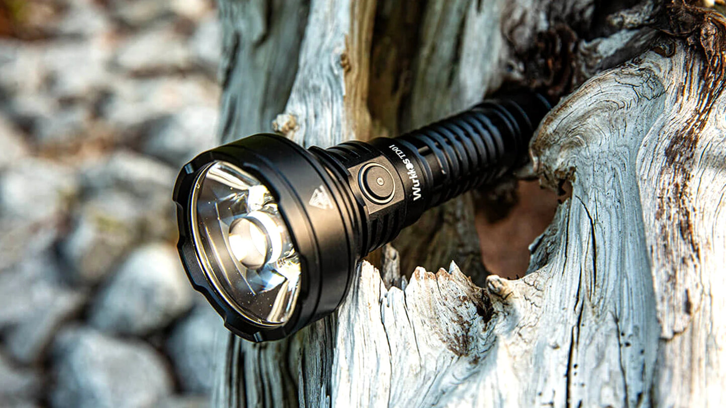 Wurkkos TD01C 21700 Rechargeable Tactical Flashlight LED USB-C 1800Lm Torch Buck Driver Throw 1000M IPX8 Waterproof Tail Switch