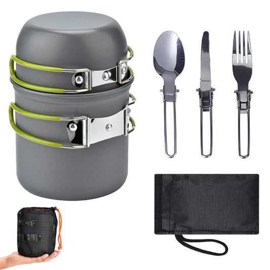 Outdoor Tableware Camp Cooking Set Portable Cook Gear Aluminum Alloy Cookware Sets