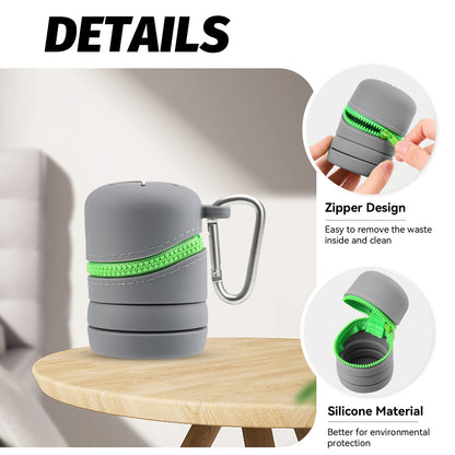 Fly Fishing Box Foldable Silicone Boxes With Zipper Portable Multifunctional Trash Can With Carabiner Clips Fishing Accessories