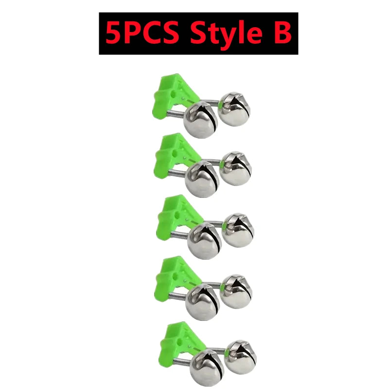 10-1PC Fishing Bite Alarms Fishing Rod Bells Tip Clip Bells Ring Green ABS