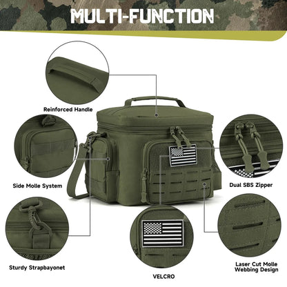 Tactical Lunch Box for Men Outdoor Heavy Duty Lunch Bag Work Leakproof Insulated Durable