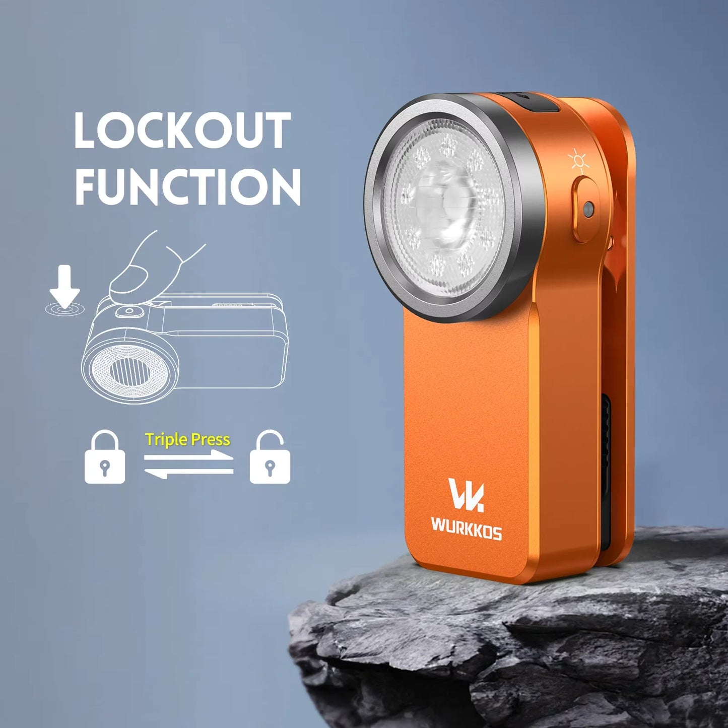 Wurkkos HD03 680LM Mini Clip Light USB Rechargeable Pocket Flashlight  with Magnet