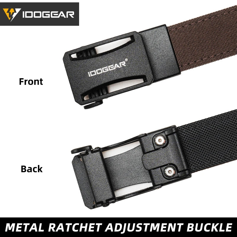 IDOGEAR Tactical Ratchet Belt 1.25” EDC Gun Belt Heavy-Duty Nylon CCW Belts