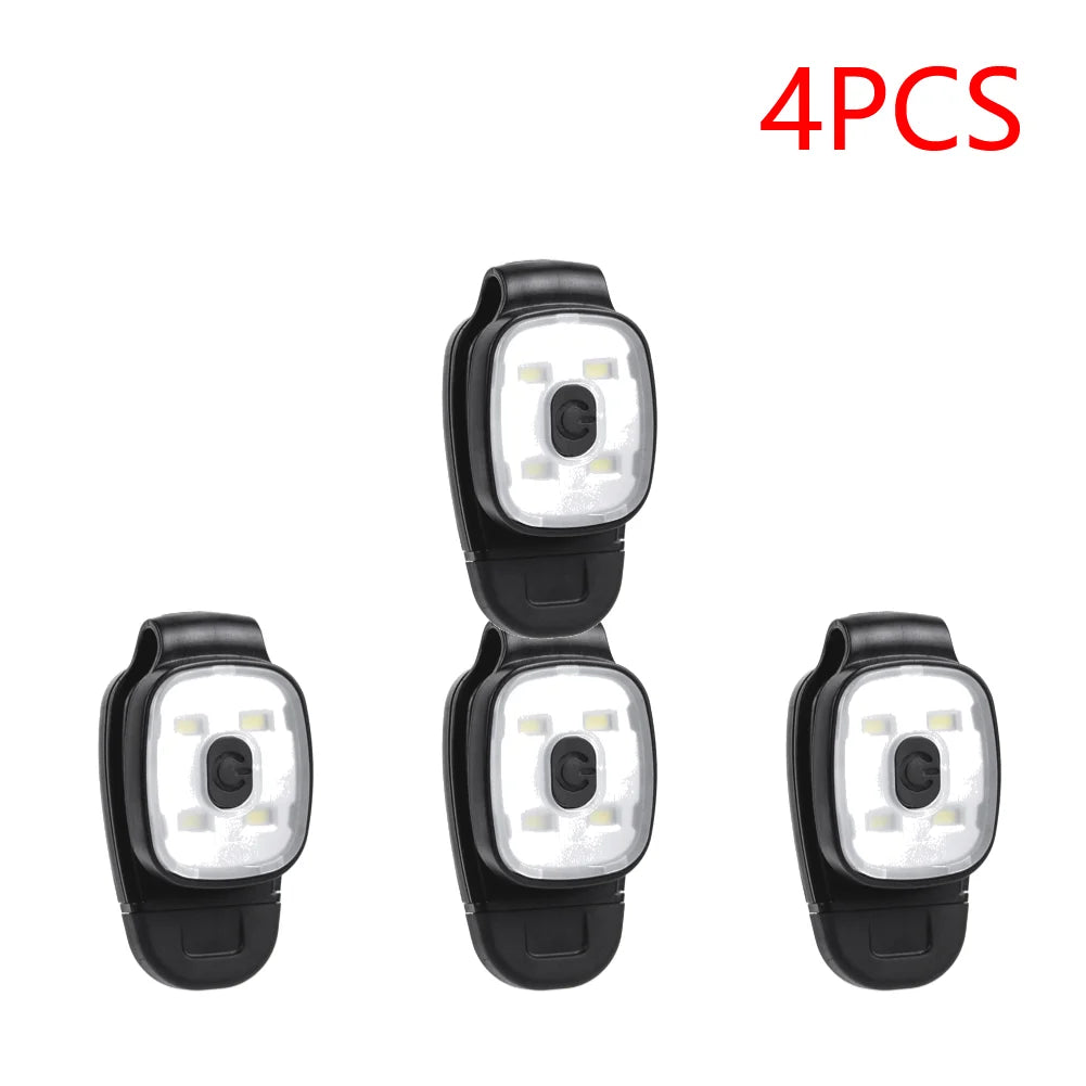 2-10PCS LED Clip Flashlight USB Charging LED Multifunction Lightweight Warning Lights for Night Walking