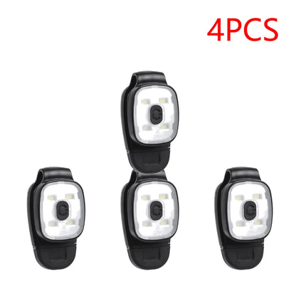 2-10PCS LED Clip Flashlight USB Charging LED Multifunction Lightweight Warning Lights for Night Walking