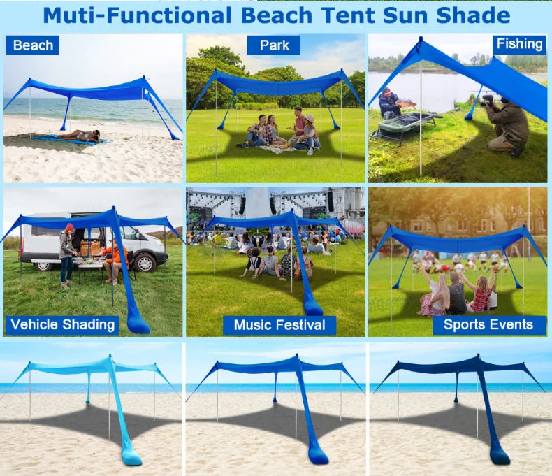 Camping Picnic Fishing Tent Outdoor Lawn Beach Leica Canopy Tent Portable Lawn Outdoor Sun Protection Cooling Large Size