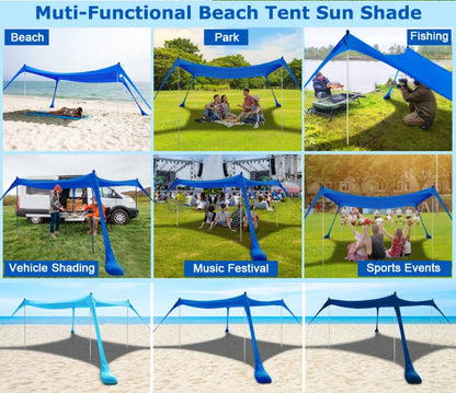 Camping Picnic Fishing Tent Outdoor Lawn Beach Leica Canopy Tent Portable Lawn Outdoor Sun Protection Cooling Large Size