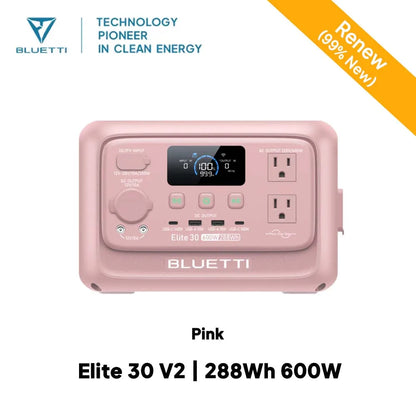 【Renew】BLUETTI Elite 30 V2 Portable Power Station 288Wh 600W Peak Large Capacity Solar Generator