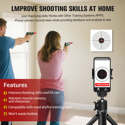 9MM 38SPL multifunctional magnetic red green light trainer, dual-purpose for training and calibration