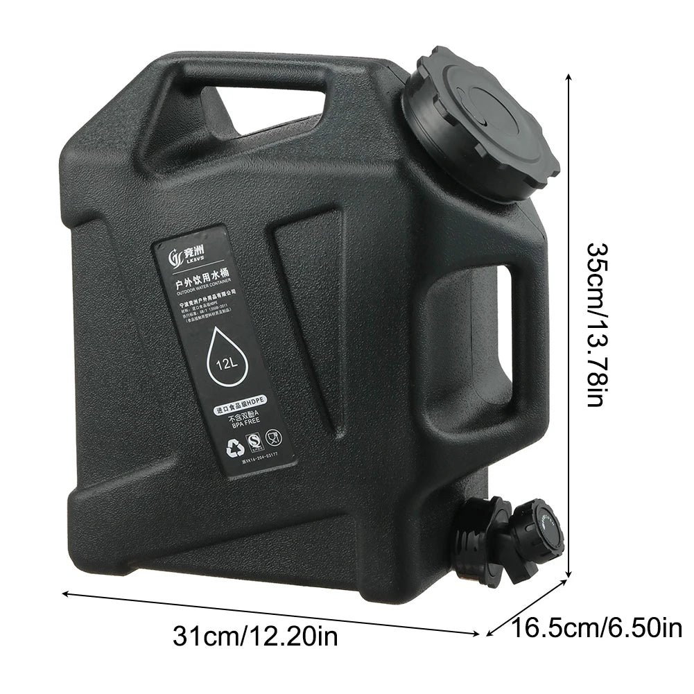 10/11/12L Drinking Water Container with Spigot Leakproof Camping Water Tank Large Capacity