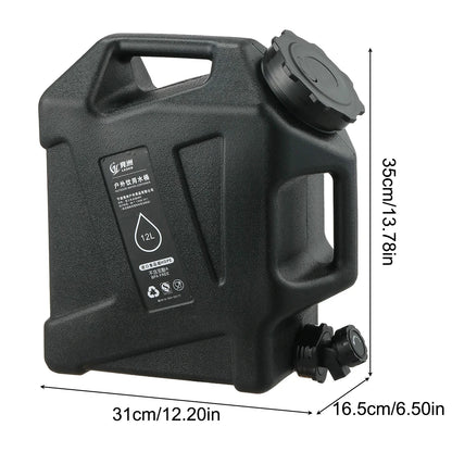 10/11/12L Drinking Water Container with Spigot Leakproof Camping Water Tank Large Capacity