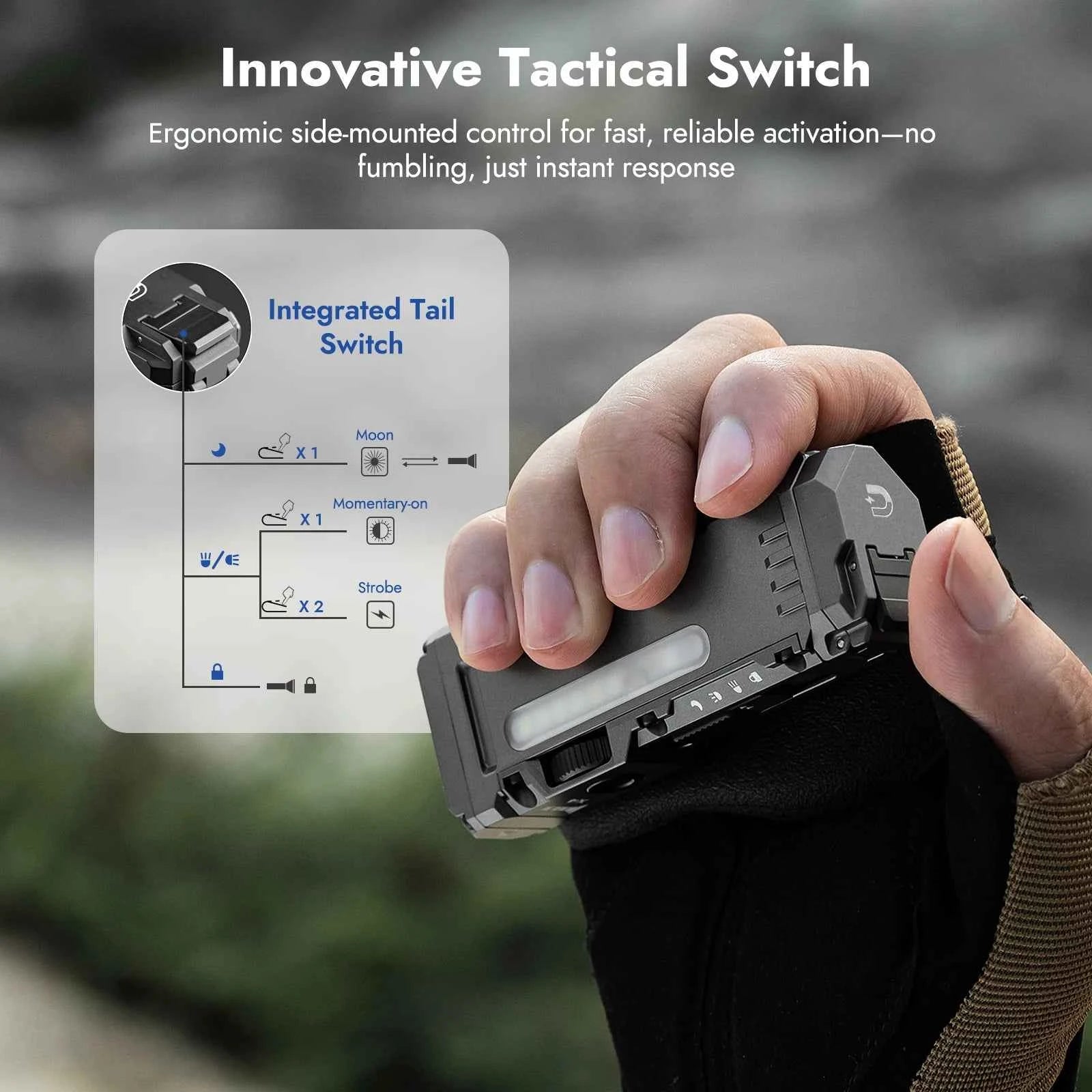 WUBEN X4 EDC Flat Flashlight with RGB Light, 1500 Lumens Mini Flashlight with Tactical Switch and Magnetic,